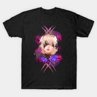 Android Girl - Pink Abstract T-Shirt